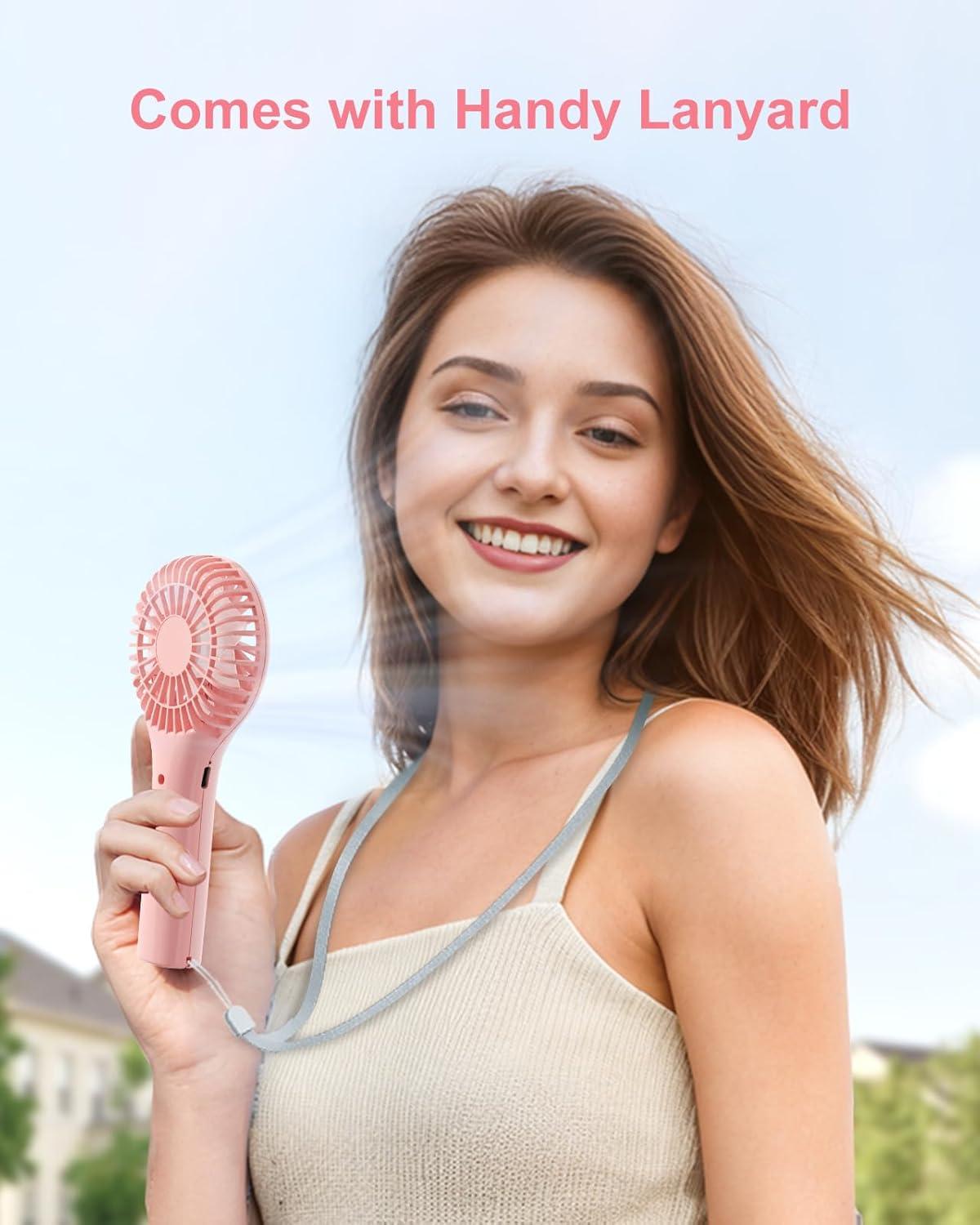 imageTriPole Mini Handheld Portable Fan Bundle Little Battery Operated Lash Fan Rechargeable Hand Held Turbo Fans Multifunction for Summer Travel Concerts