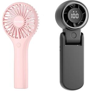 TriPole Mini Handheld Portable Fan Bundle, Little Battery Operated Lash Fan, Rechargeable Hand Held Turbo Fans Multifunction for Summer Travel Concerts