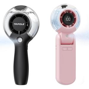 TriPole Misting Fan Portable Handheld Turbo Fan with Mist Bundle 4000mAh Battery Operated Water Spray Mister Fans for Outdoor Travel Beach Camping