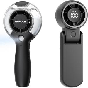 TriPole Portable Handheld Turbo Fan Bundle, High Speed Mini Hand Held Fan with Water Spray Misting Fans for Outdoor Travel Beach Park