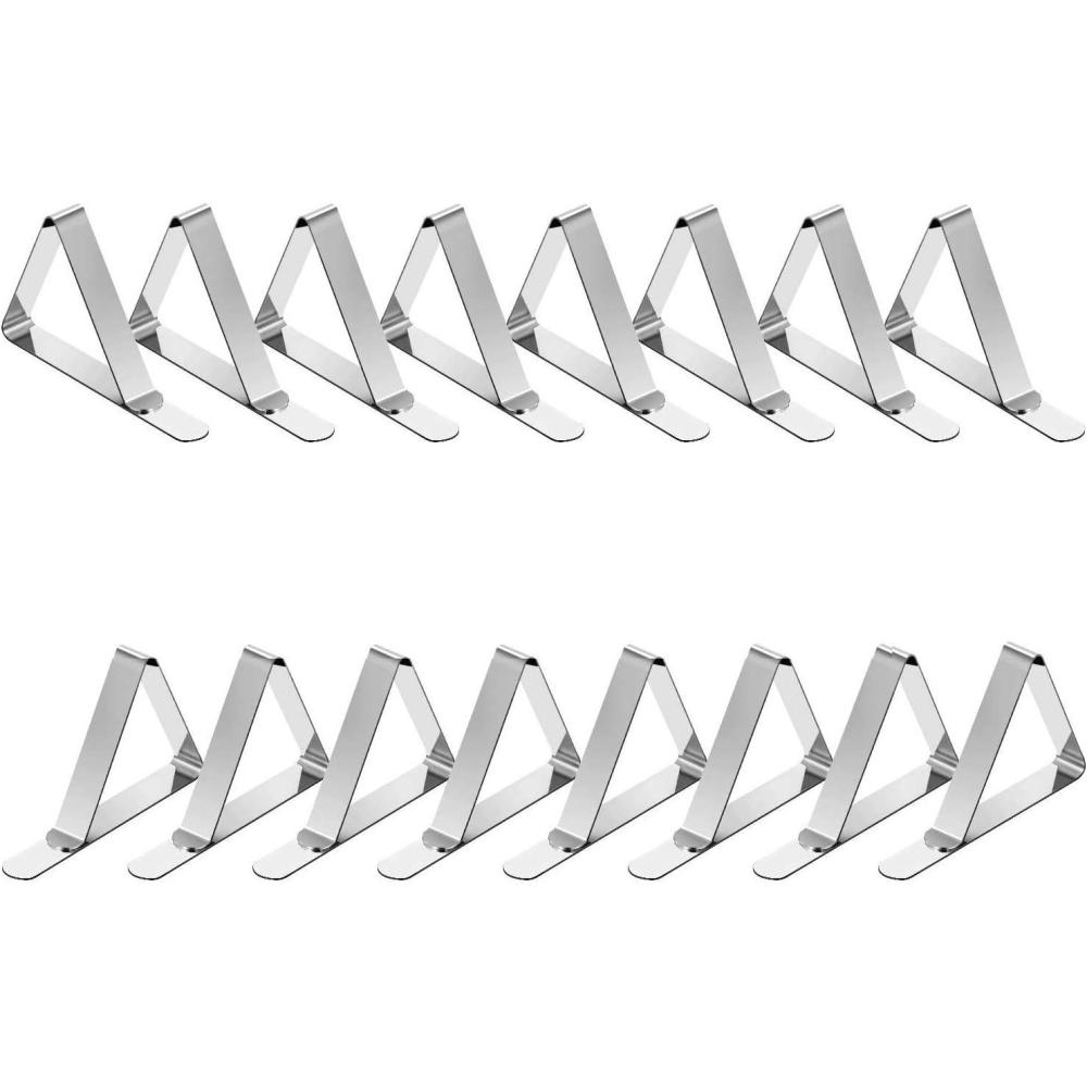 imageTriPole Tablecloth Clips 16Pack Stainless Steel Table Cover Clamps Skirt Clips for Home Kitchen Restaurant Picnic Tables16 pack