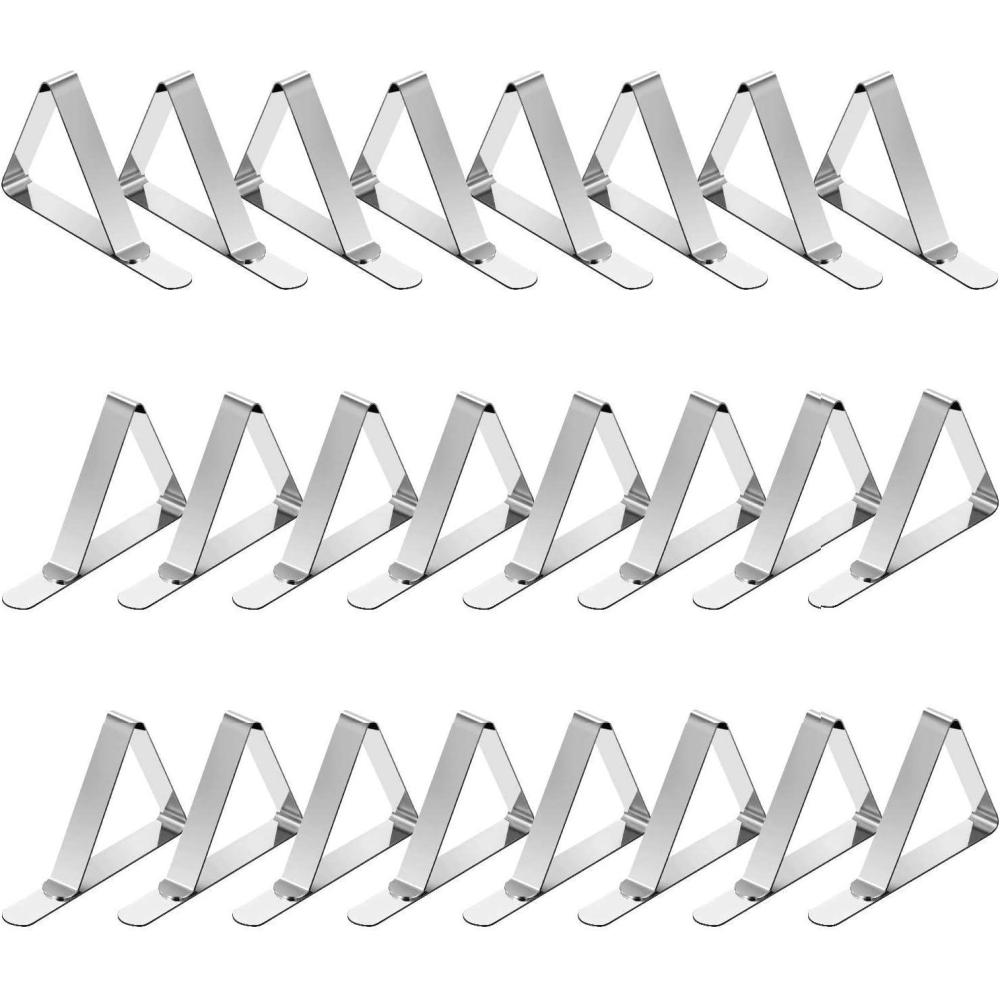 imageTriPole Tablecloth Clips 16Pack Stainless Steel Table Cover Clamps Skirt Clips for Home Kitchen Restaurant Picnic Tables24 pack