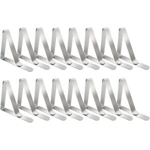 TriPole Tablecloth Clips 16Pack Stainless Steel Table Cover Clamps Skirt Clips for Home Kitchen Restaurant Picnic Tables(16 Pack Large)