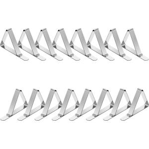 TriPole Tablecloth Clips 16Pack Stainless Steel Table Cover Clamps Skirt Clips for Home Kitchen Restaurant Picnic Tables(16 pack)