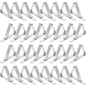 TriPole Tablecloth Clips 16Pack Stainless Steel Table Cover Clamps Skirt Clips for Home Kitchen Restaurant Picnic Tables(32 pack)