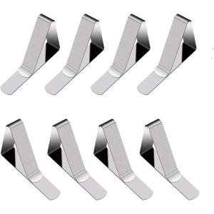 TriPole Tablecloth Clips 16Pack Stainless Steel Table Cover Clamps Skirt Clips for Home Kitchen Restaurant Picnic Tables(8 pack)