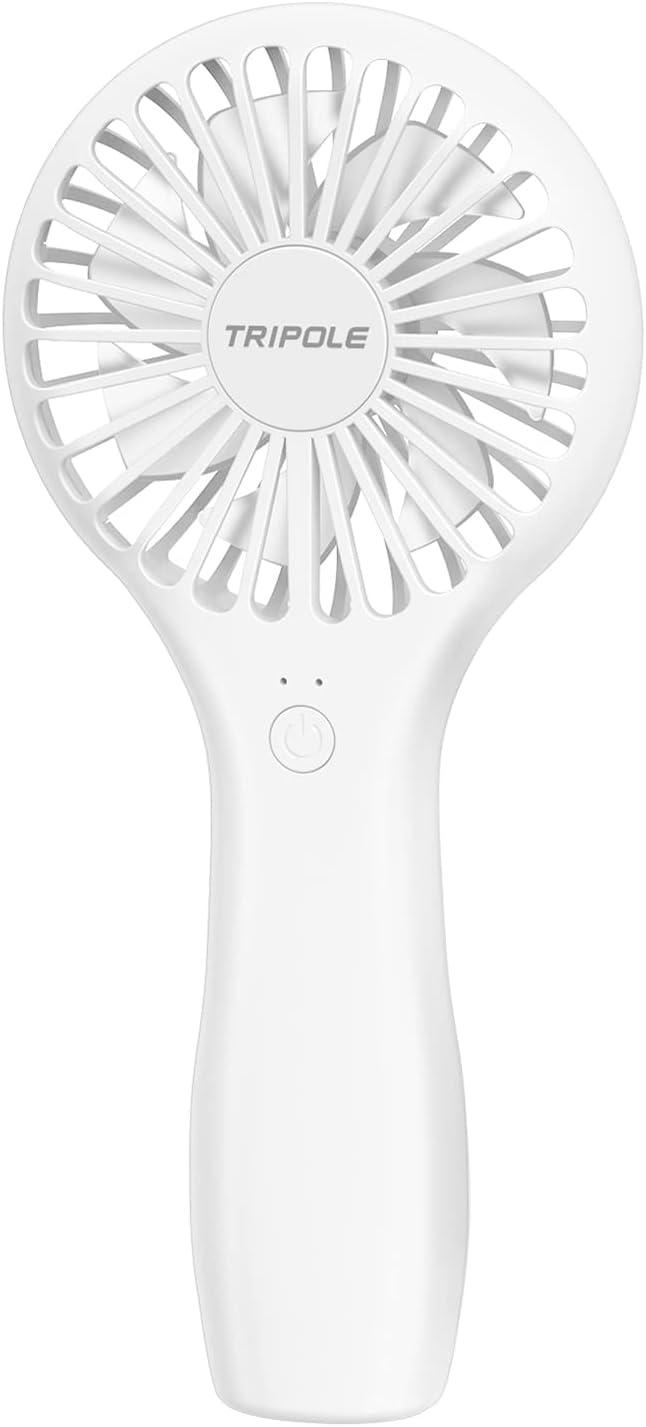 imageTriPole Mini Handheld Fan 5000mAh Battery Operated Small Fans 2 Speeds Powerful Personal Portable Fan Cute Design USB Rechargeable Electric Fans for Eyelash Makeup Kids Women Men Outdoor Travel BlackWhite