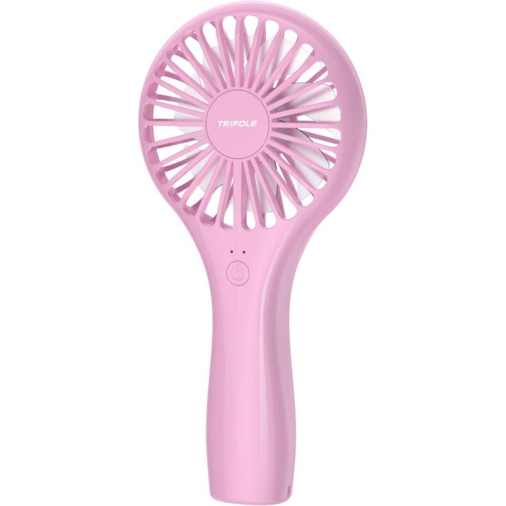 imageTriPole Mini Handheld Fan 5000mAh Battery Operated Small Fans 2 Speeds Powerful Personal Portable Fan Cute Design USB Rechargeable Electric Fans for Eyelash Makeup Kids Women Men Outdoor Travel BlackPink