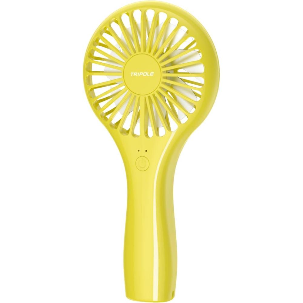 imageTriPole Mini Handheld Fan 5000mAh Battery Operated Small Fans 2 Speeds Powerful Personal Portable Fan Cute Design USB Rechargeable Electric Fans for Eyelash Makeup Kids Women Men Outdoor Travel BlackYellow