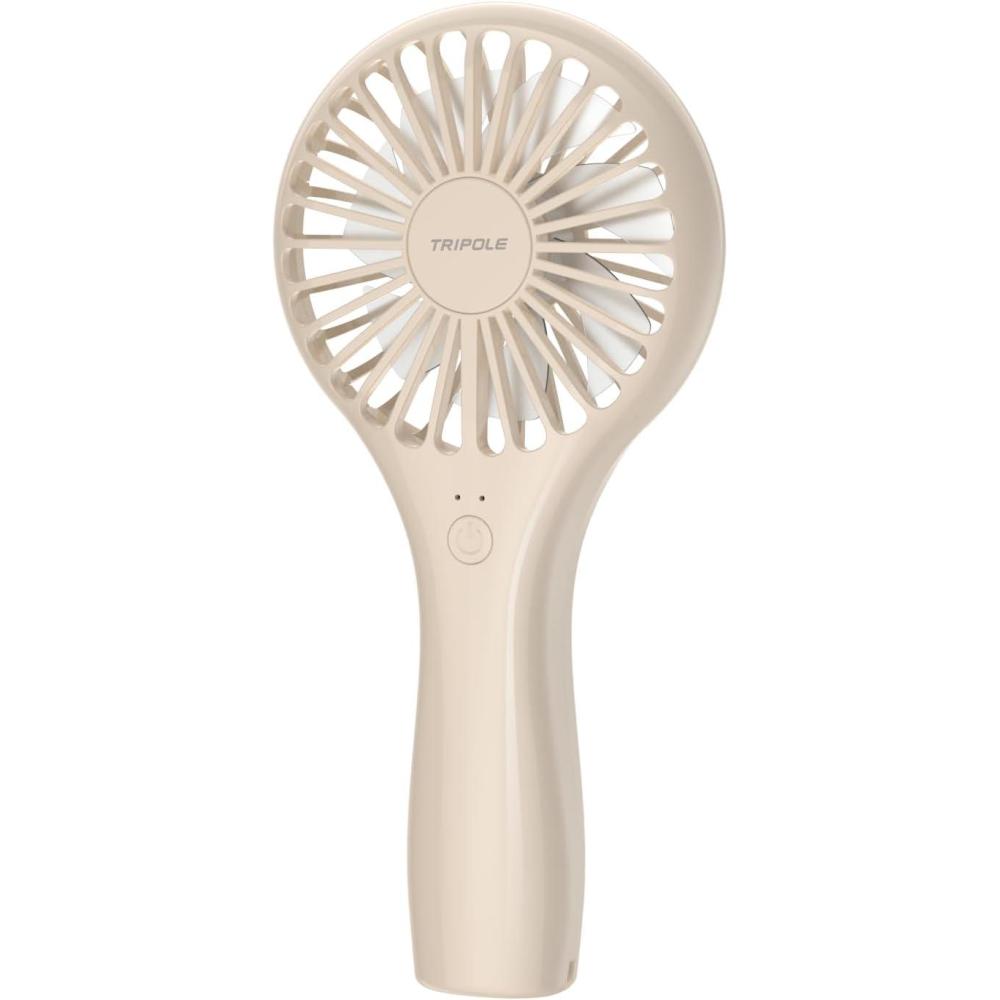 imageTriPole Mini Handheld Fan 5000mAh Battery Operated Small Fans 2 Speeds Powerful Personal Portable Fan Cute Design USB Rechargeable Electric Fans for Eyelash Makeup Kids Women Men Outdoor Travel BlackBeige