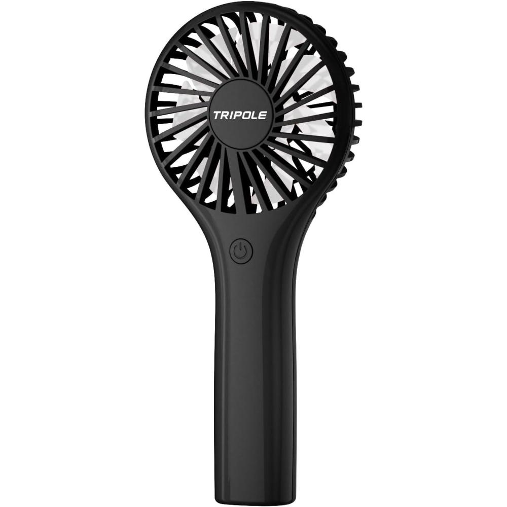 imageTriPole Mini Handheld Fan Portabble Personal Fan with 3 Speeds Powerful Battery Hand Held Fan for Travel Trip Outdoor Concerts Cute Small Rechargeable Lash Fan for Makeup Skincare Drying WhiteBlack