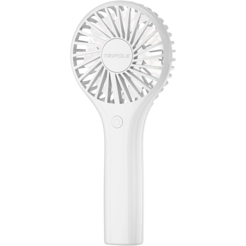 imageTriPole Mini Handheld Fan Portabble Personal Fan with 3 Speeds Powerful Battery Hand Held Fan for Travel Trip Outdoor Concerts Cute Small Rechargeable Lash Fan for Makeup Skincare Drying WhiteWhite