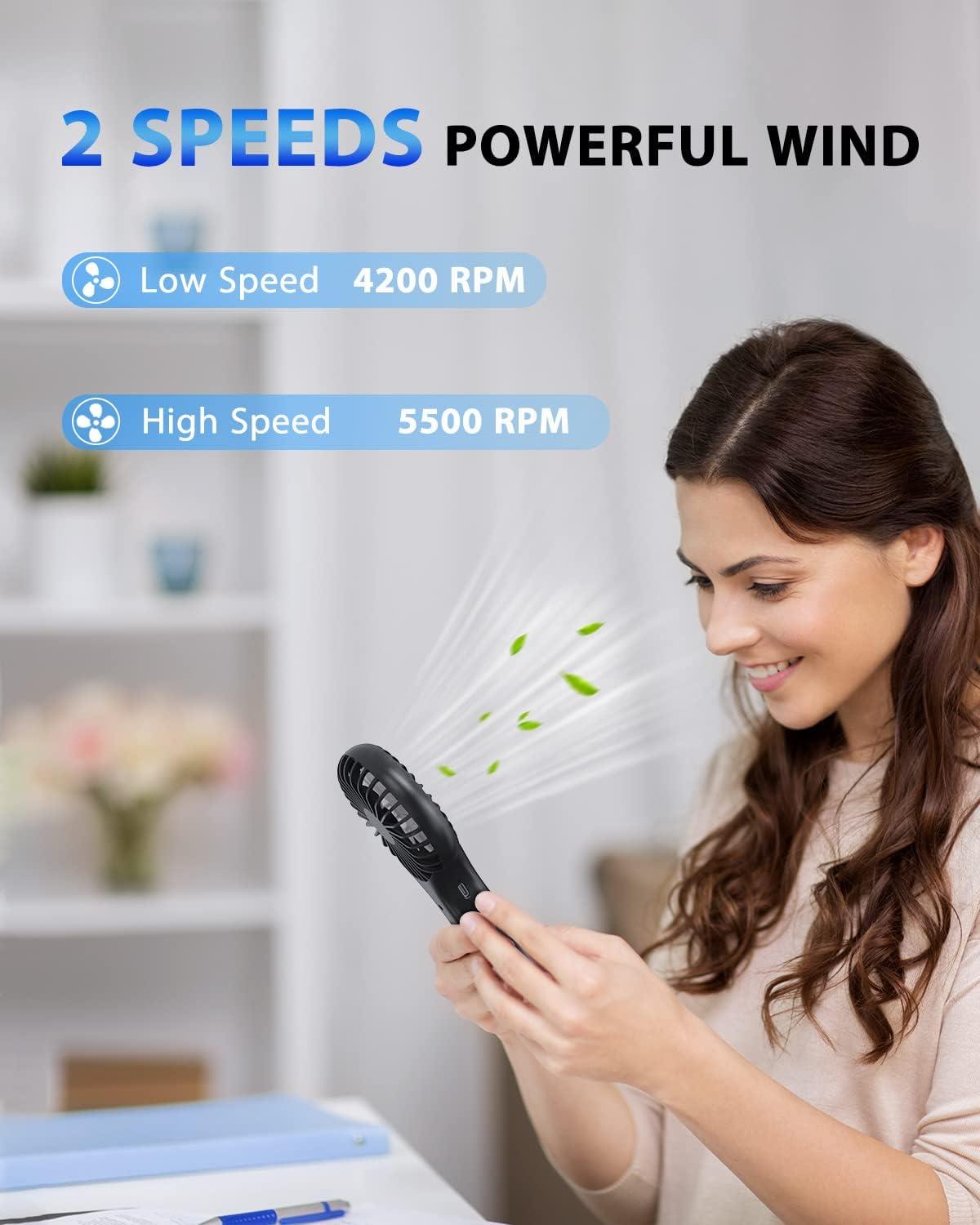 imageTriPole Handheld Fan Bundle Portable Battery Operated Small Fan Speed Adjustable Mini Personal Fan for Eyelash Hot Flashes Outdoor
