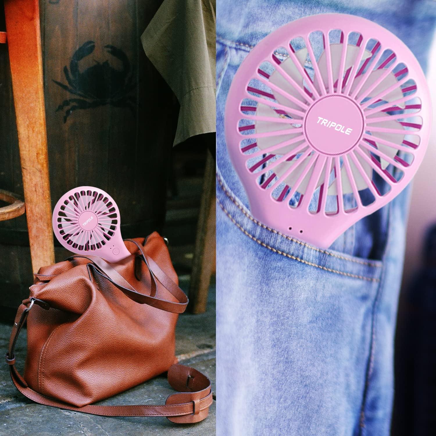 imageTriPole Handheld Mini Fan Bundle Personal Portable Fans for Kids Girls Women Outdoor Travelling