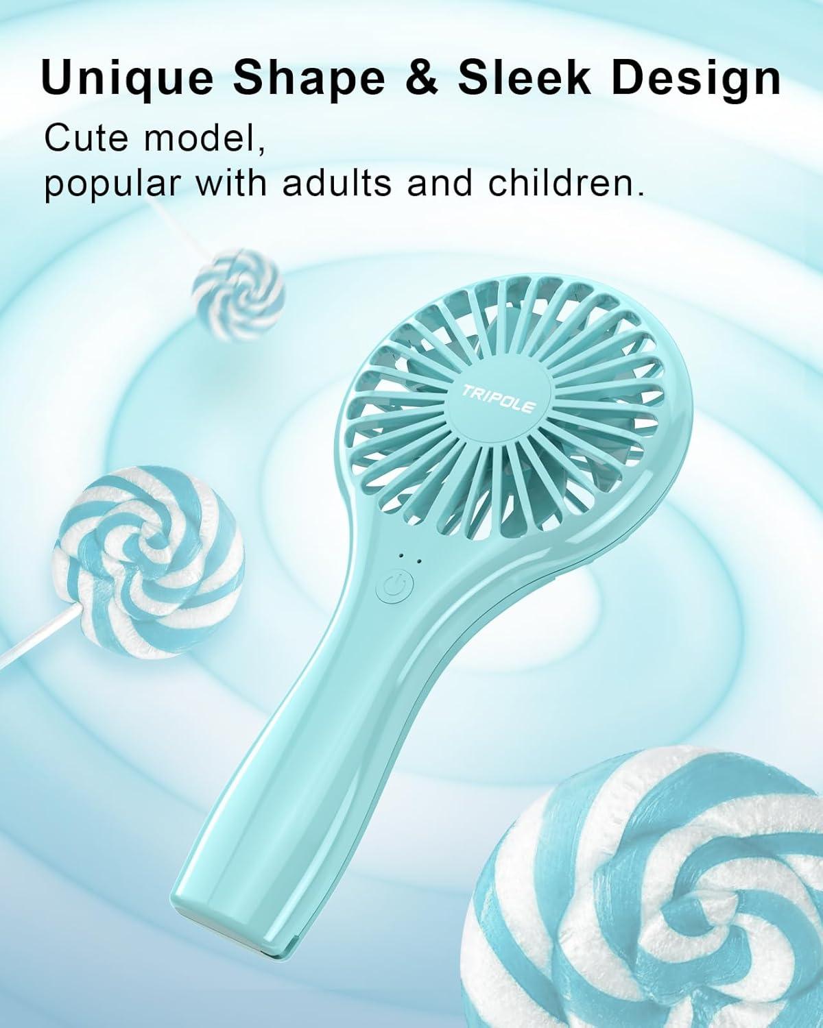imageTriPole Handheld Mini Portable Fan Bundle Small 2000mAh Battery Operated Personal Fan for Women Kids Travel Makeup Lash Extensions