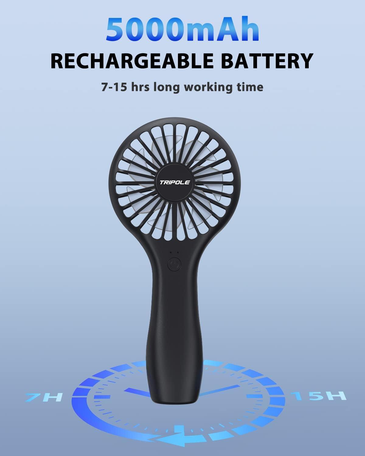 imageTriPole Lollipop Handheld Fan Bundle 2000mAh ampamp 5000mAh Mini Personal Fan USB Rechargeable Portable Fan