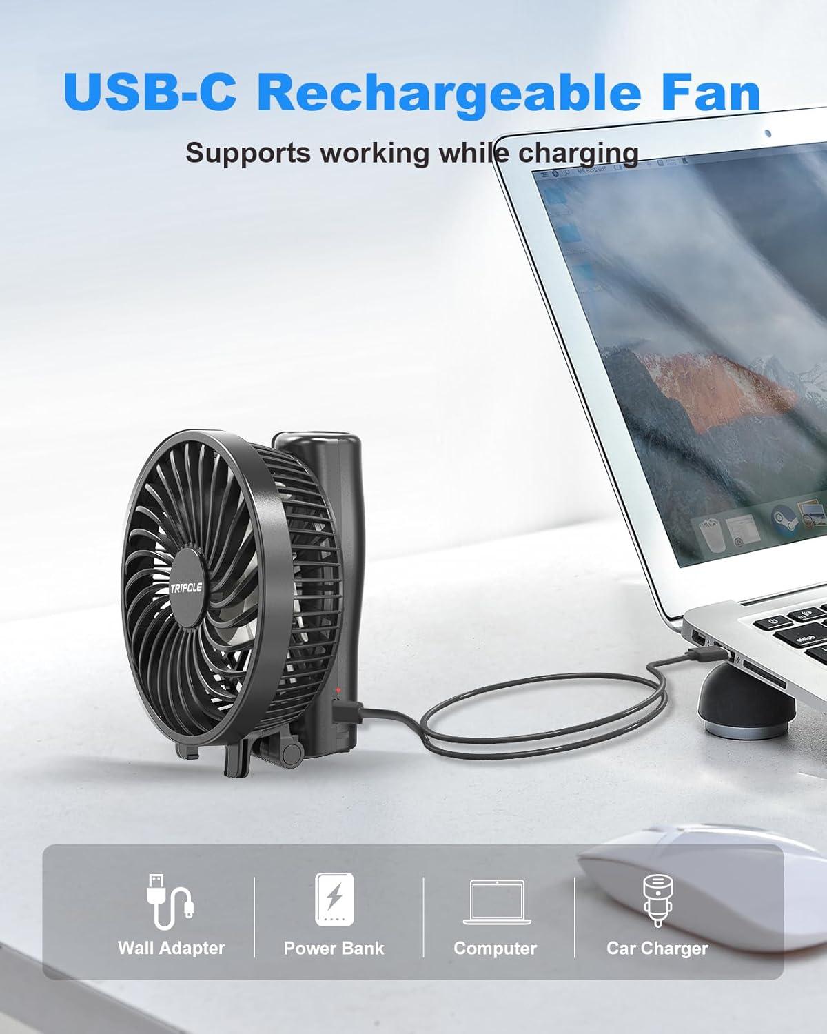 imageTriPole Mini Handheld Fan Bundle Cute Small Fan Foldable Personal Fan