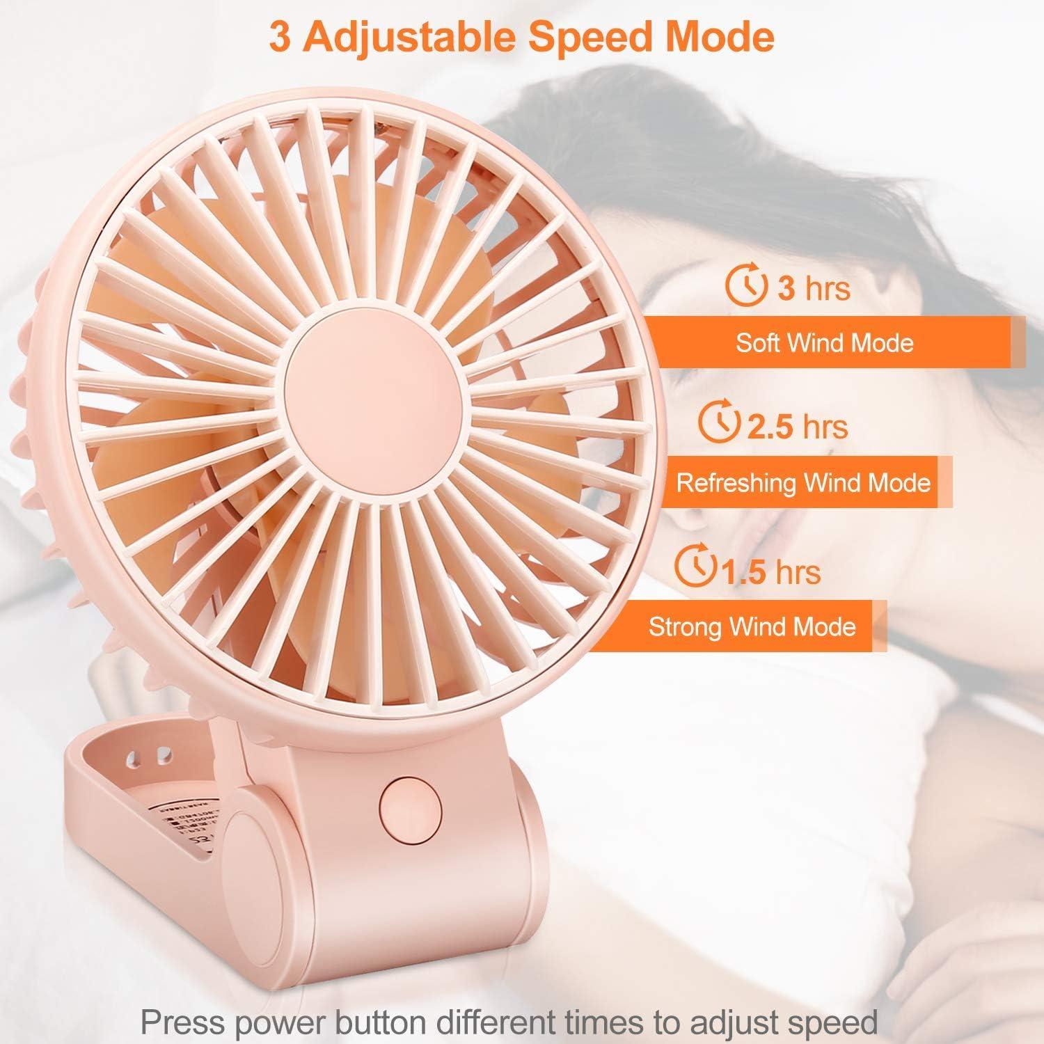 imageTriPole Pink Handheld Fans Bundle Mini Personal Fan Battery Operated Portable Fans for Kids Girls Children Students