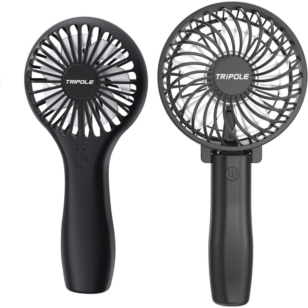 imageTriPole Portable Handheld Fan Bundle Mini Personal Battery Operated Fans for Eyelash Makeup Travel Outdoor Events Wedding