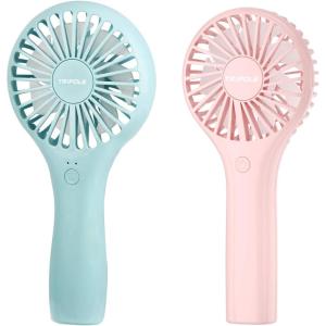 TriPole Handheld Mini Portable Fan Bundle, Small 2000mAh Battery Operated Personal Fan for Women Kids Travel Makeup Lash Extensions