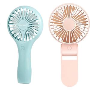 TriPole Mini Handheld Fan Bundle Small Portable Fan, Battery Operated Rechargeable Fans for Kids Girls
