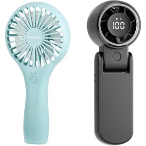 TriPole Portable Handheld Fan Bundle, Battery Operated Mini Hand Held Fan for Lash Makeup, High Speed Turbo Travel Fans for Outdoor Trip Beach Essentials