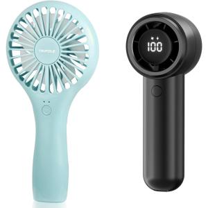 TriPole Mini Portable Handheld Fan Bundle, Small Personal High Speed Turbo Rechargeable Battery Fan for Travel Outdoor Brach Essentials