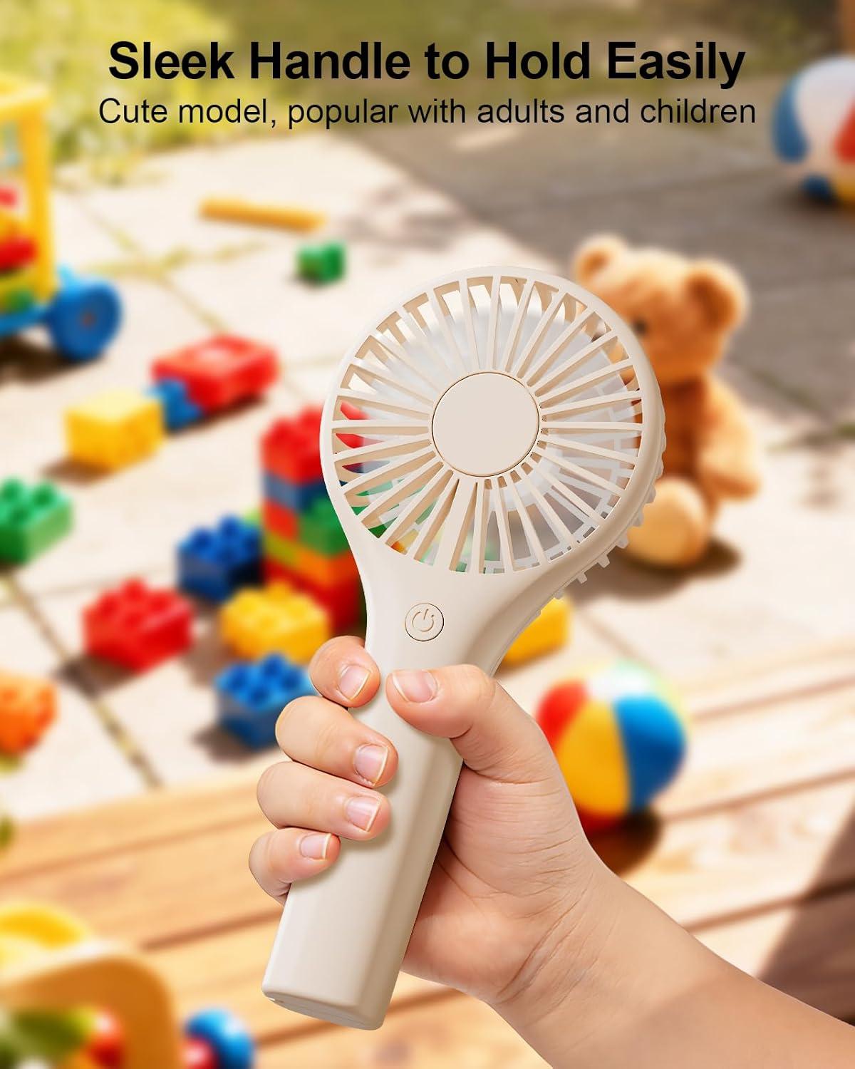 image:imageTriPole Portable Handheld Fan Mini Personal Fan with 3 Speeds Powerful Battery Hand Held Fans for Travel Trip Outdoor Concerts Cute Small Rechargeable Lash Fans for Makeup Skincare Drying CreamCream3 Speed