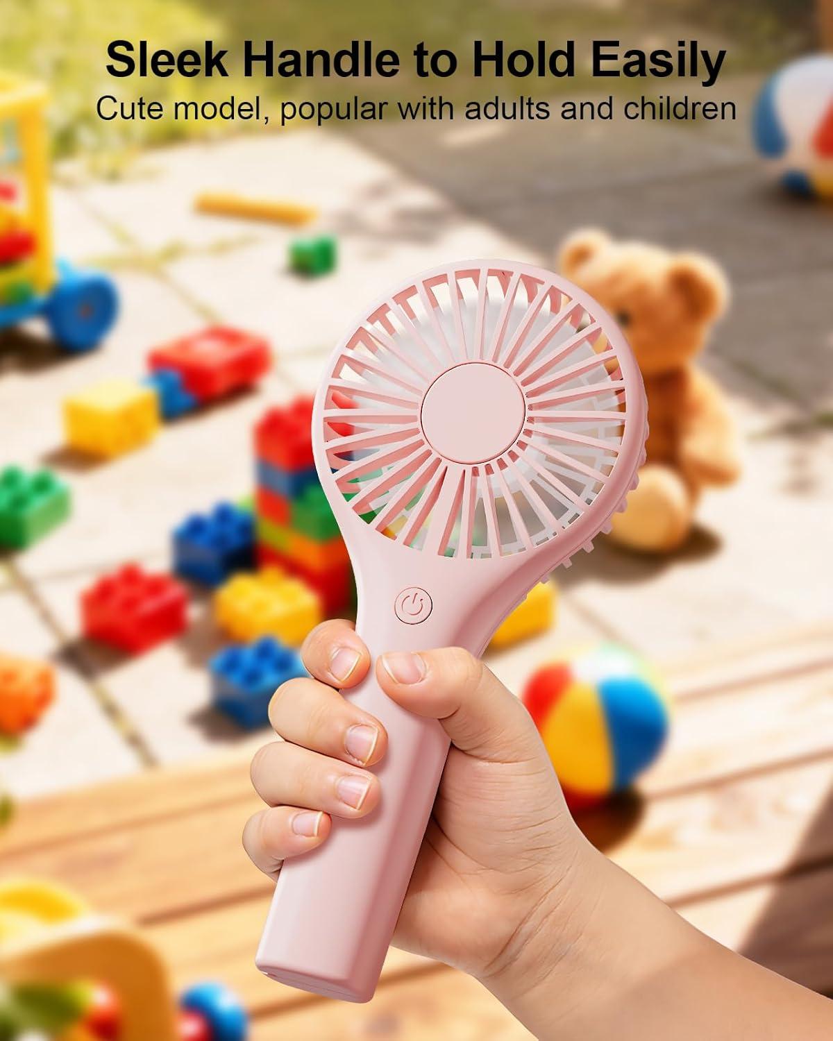 image:imageTriPole Portable Handheld Fan Mini Personal Fan with 3 Speeds Powerful Battery Hand Held Fans for Travel Trip Outdoor Concerts Cute Small Rechargeable Lash Fans for Makeup Skincare Drying Cream2Pack Pink3 Speed