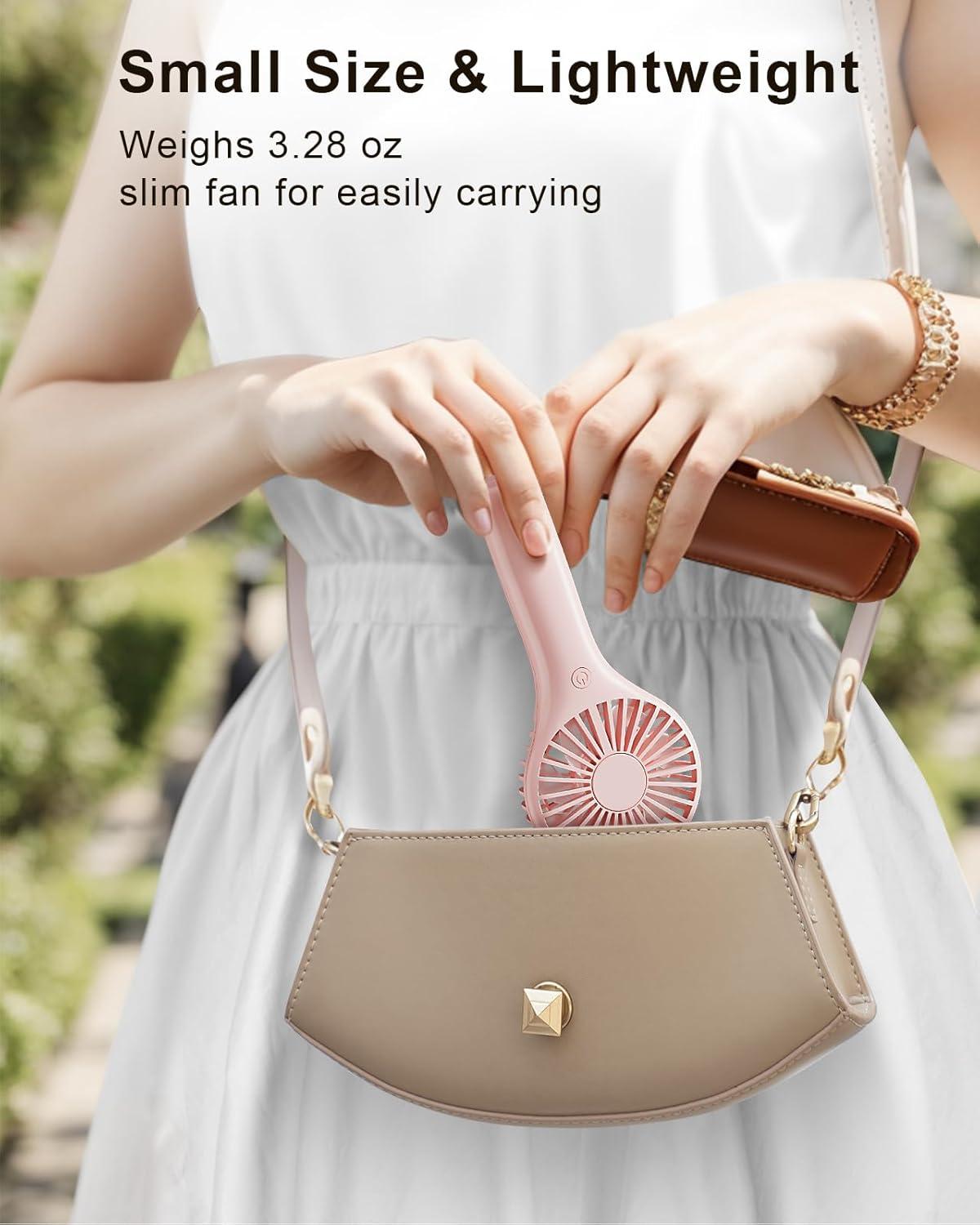 image:imageTriPole Portable Handheld Fan Mini Personal Fan with 3 Speeds Powerful Battery Hand Held Fans for Travel Trip Outdoor Concerts Cute Small Rechargeable Lash Fans for Makeup Skincare Drying Cream2Pack Pink3 Speed