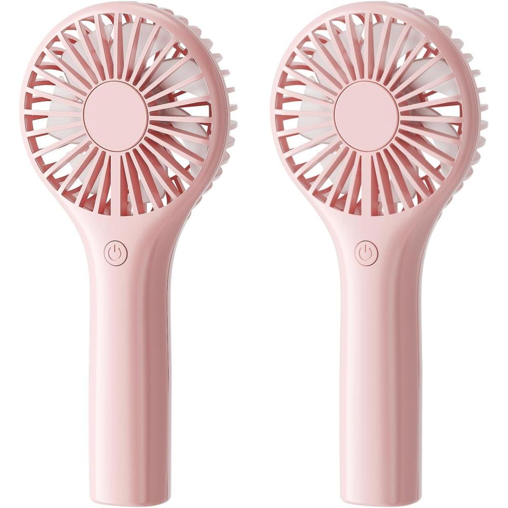 image:imageTriPole Portable Handheld Fan Mini Personal Fan with 3 Speeds Powerful Battery Hand Held Fans for Travel Trip Outdoor Concerts Cute Small Rechargeable Lash Fans for Makeup Skincare Drying Cream2Pack Pink3 Speed