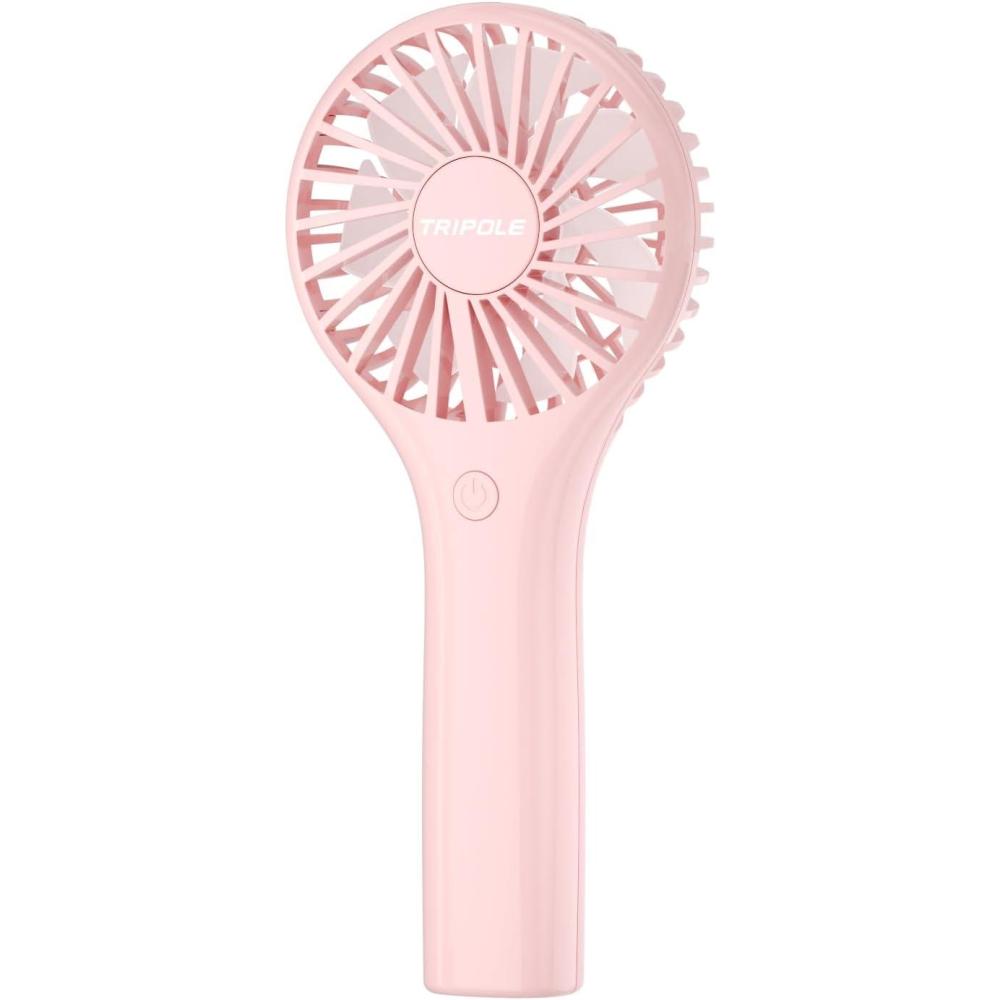 image:imageTriPole Portable Handheld Fan Mini Personal Fan with 3 Speeds Powerful Battery Hand Held Fans for Travel Trip Outdoor Concerts Cute Small Rechargeable Lash Fans for Makeup Skincare Drying CreamPink3 Speed