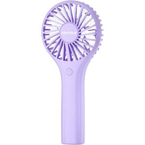 TriPole Portable Handheld Fan Mini Personal Fan with 3 Speeds, Powerful Battery Hand Held Fans for Travel Trip Outdoor Concerts, Cute Small Rechargeable Lash Fans for Makeup Skincare Drying, Cream(Purple(3 Speed))