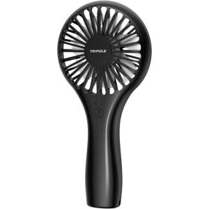 TriPole Portable Handheld Fan Mini Personal Fan with 3 Speeds, Powerful Battery Hand Held Fans for Travel Trip Outdoor Concerts, Cute Small Rechargeable Lash Fans for Makeup Skincare Drying, Cream(Black)