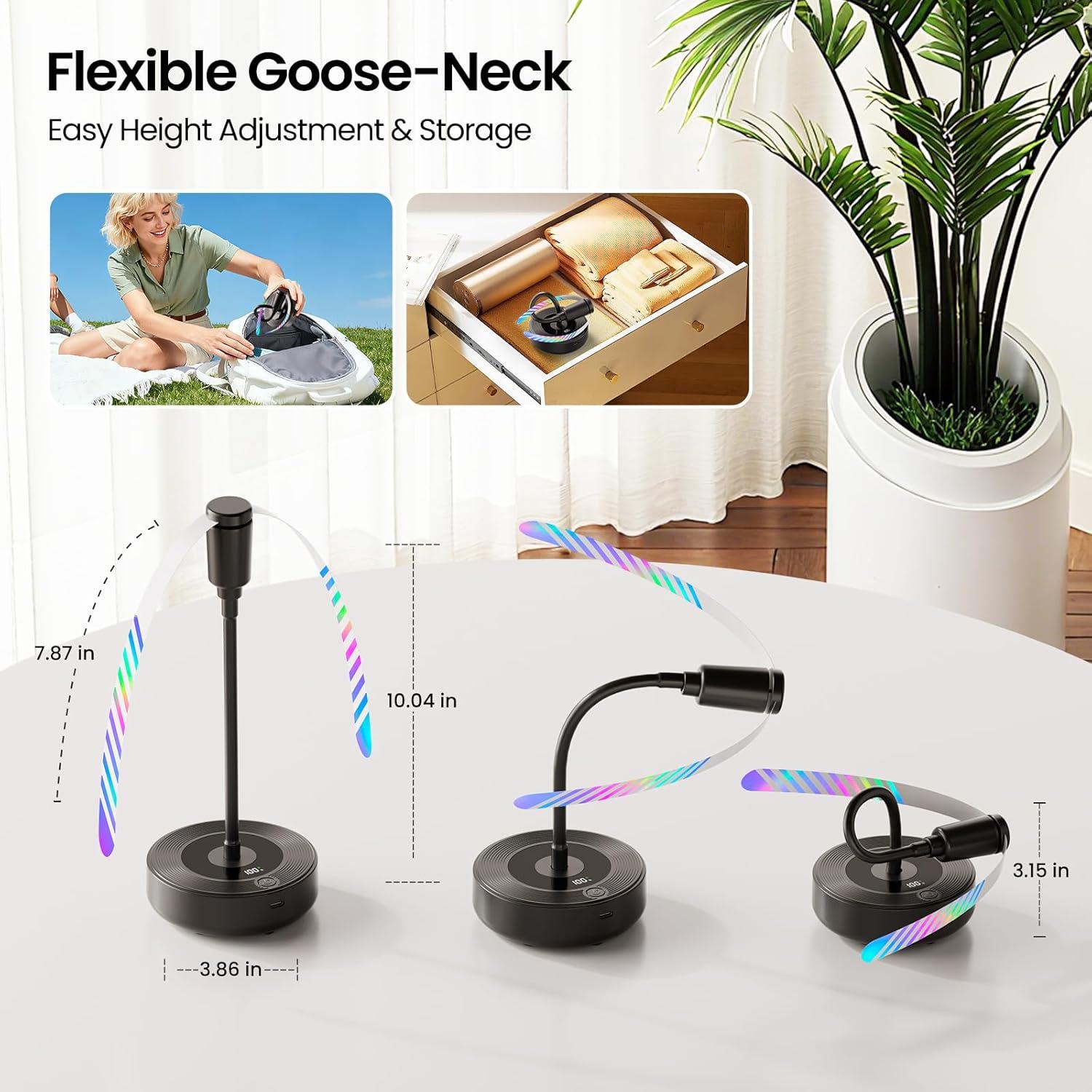 image:imageTriPole Fly Fans for Tables 2000mAh Rechargeable Battery Operated Food Fan Lasts 20 Hrs with LED Display Portable Fly Table Fan Indoor Outdoor for Picnic Party BBQ Kitchen Patio 4 PackBlack