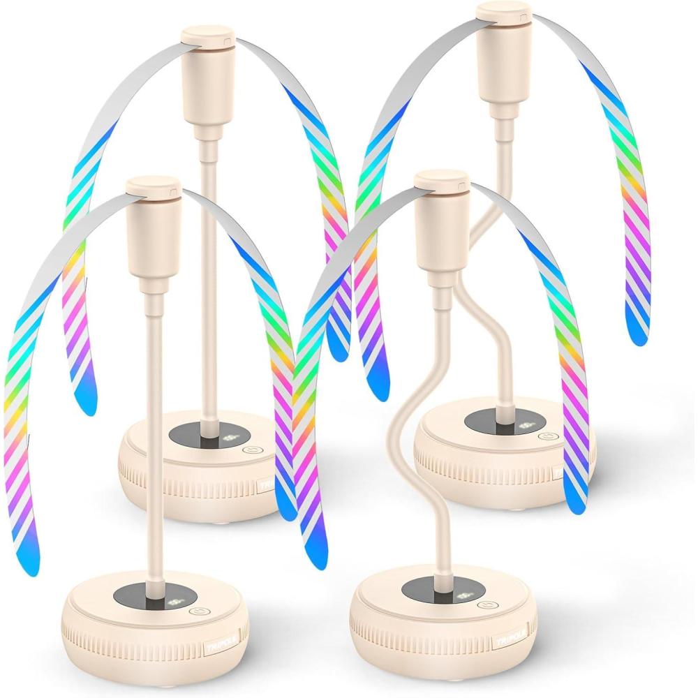 image:imageTriPole Fly Fans for Tables Food Fans 2000mAh Rechargeable Table Fan Portable Fly Spinners with LED Display 20H Runtime for Outdoor Picnic BBQ Patio Parties Camping Kitchen 4 Pack BlackBeige