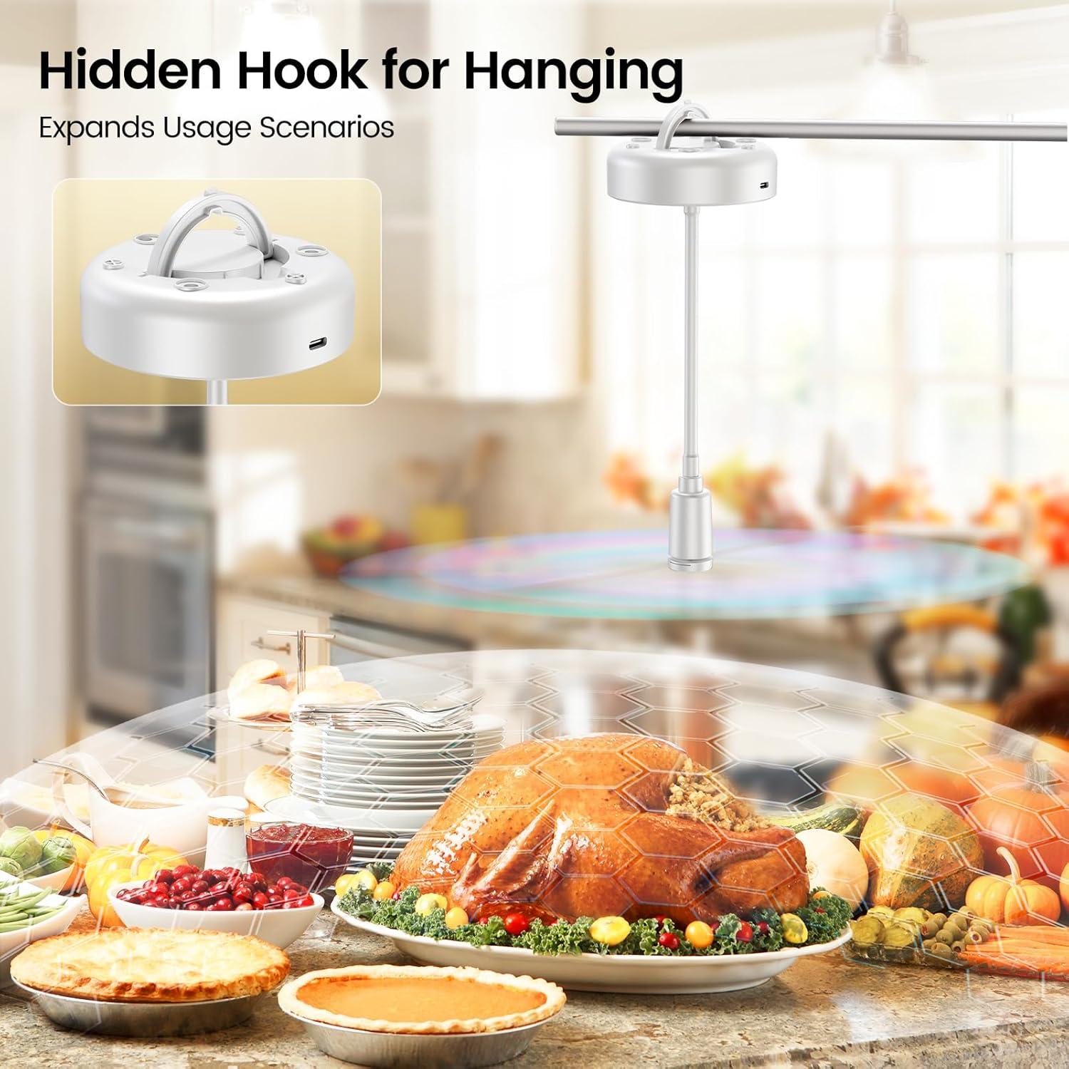 image:imageTriPole Fly Fans for Tables 2000mAh Rechargeable Battery Operated Food Fan Lasts 20 Hrs with LED Display Portable Fly Table Fan Indoor Outdoor for Picnic Party BBQ Kitchen Patio 4 Pack WhiteWhite