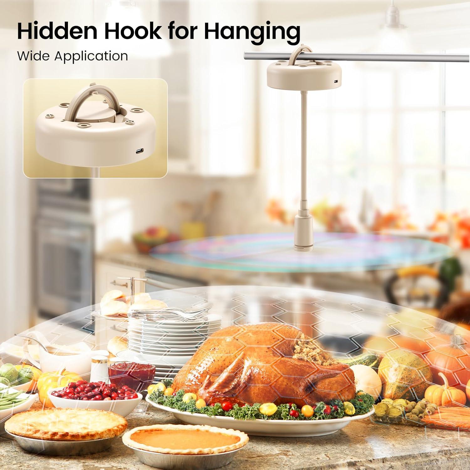 image:imageTriPole Fly Fans for Tables 2000mAh Rechargeable Battery Operated Food Fan Lasts 20 Hrs with LED Display Portable Fly Table Fan Indoor Outdoor for Picnic Party BBQ Kitchen Patio 4 Pack WhiteBeige
