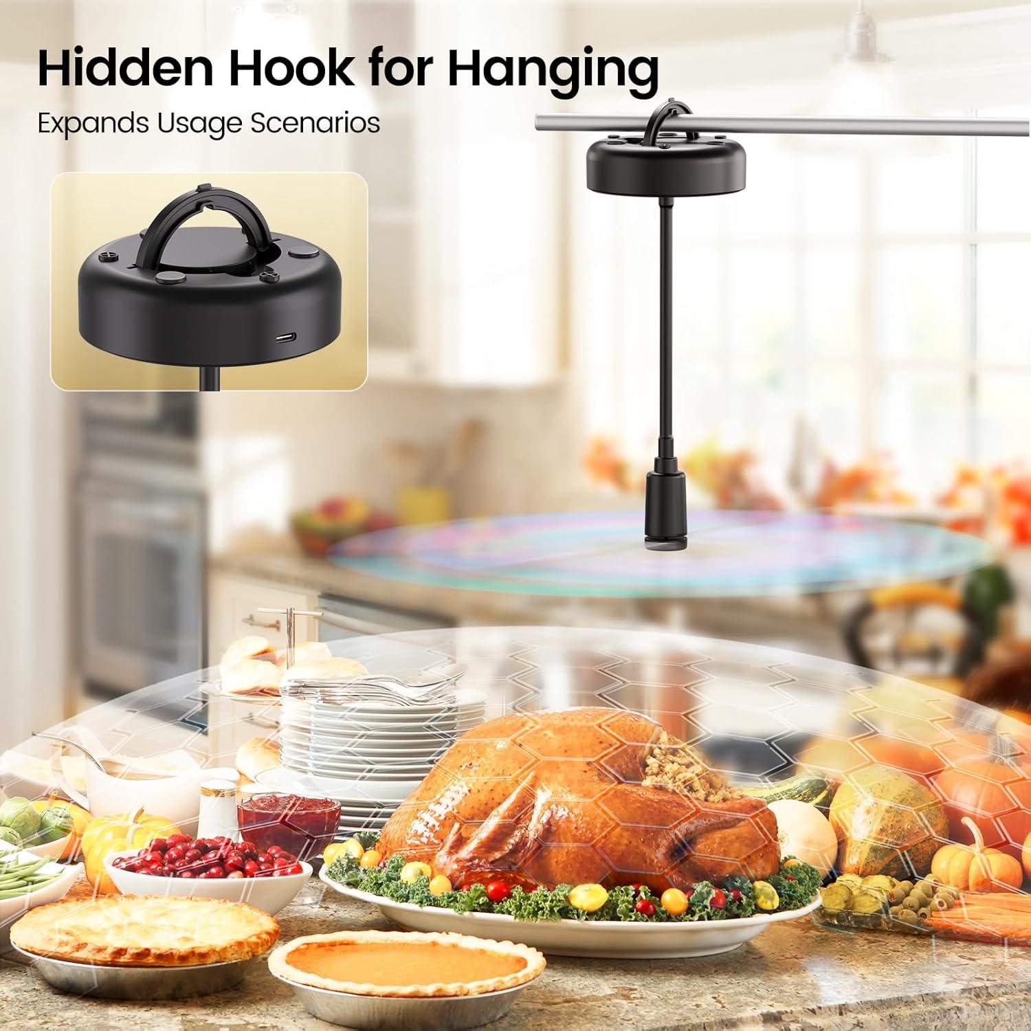 image:imageTriPole Fly Fans for Tables 2000mAh Rechargeable Battery Operated Food Fan Lasts 20 Hrs with LED Display Portable Fly Table Fan Indoor Outdoor for Picnic Party BBQ Kitchen Patio 4 Pack WhiteBlack
