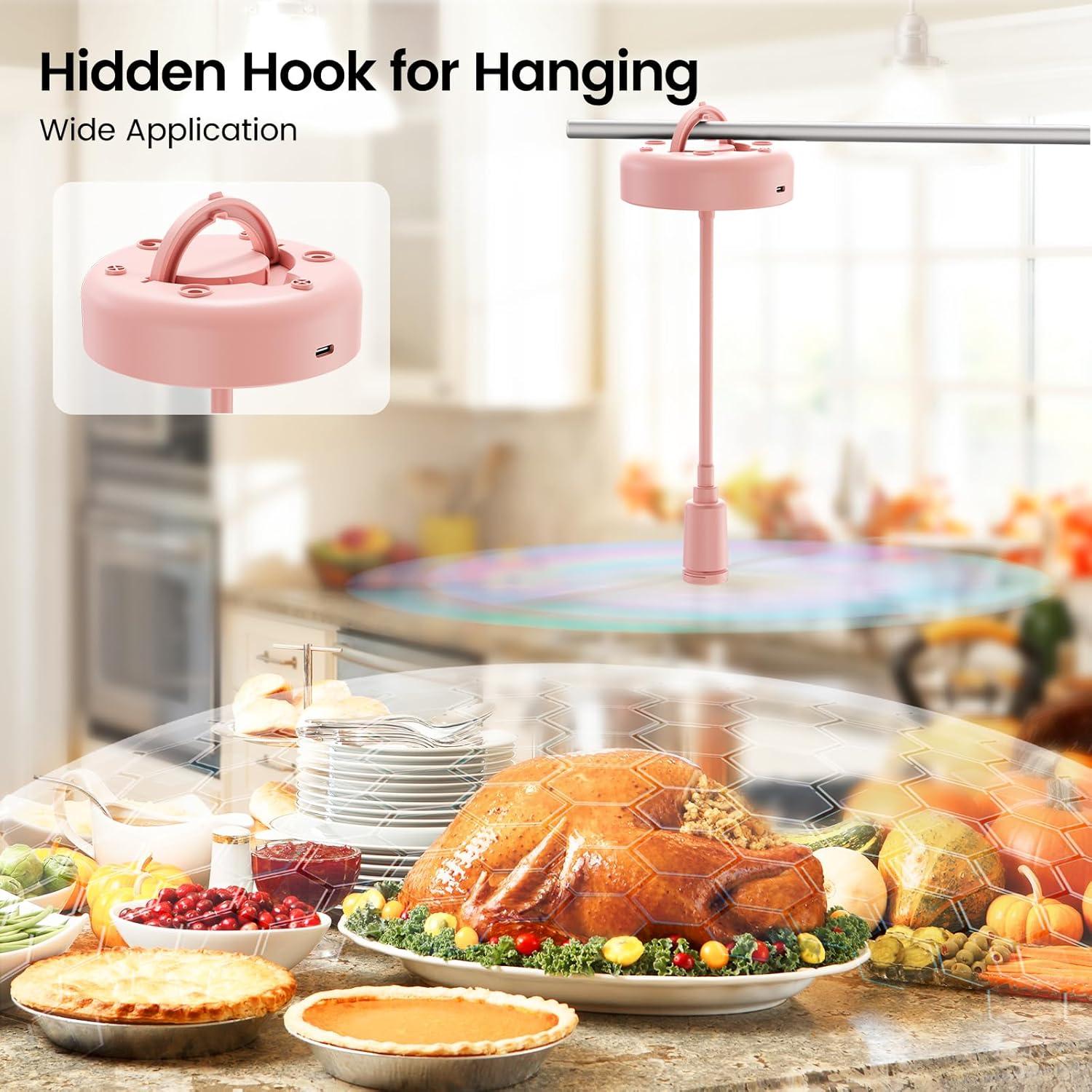 image:imageTriPole Fly Fans for Tables 2000mAh Rechargeable Battery Operated Food Fan Lasts 20 Hrs with LED Display Portable Fly Table Fan Indoor Outdoor for Picnic Party BBQ Kitchen Patio 4 Pack WhitePink